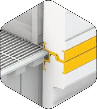 A close up view of the HiveIQ body, showing the interlock system that removes any gap between the beehives.